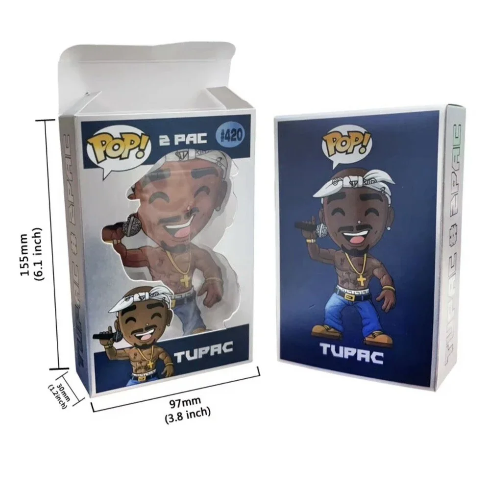 Pop 2PAC Tupac Doll Figure Collectible Custom Mylar Zipper Bags & box 50pack